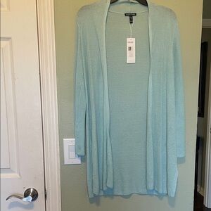 Eileen Fisher Soft Blue Open Front Cardigan